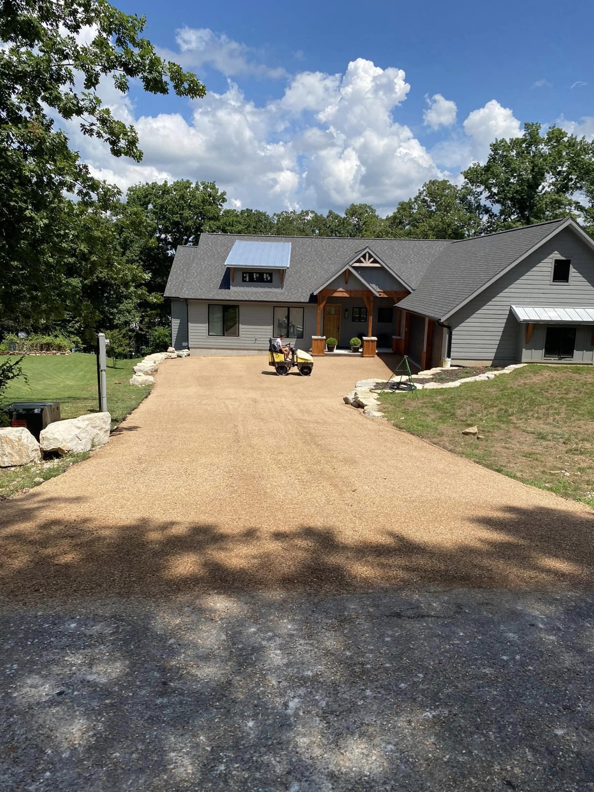 Modern chip seal driveway