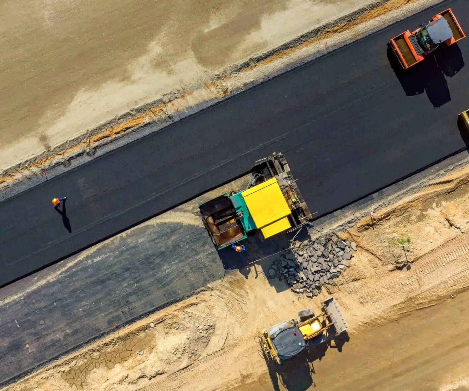 Asphalt paving in progress